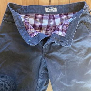 Women's Blue Mountain Gray Fleece‎ Lined Maroon Plaid Denim Jeans- 8